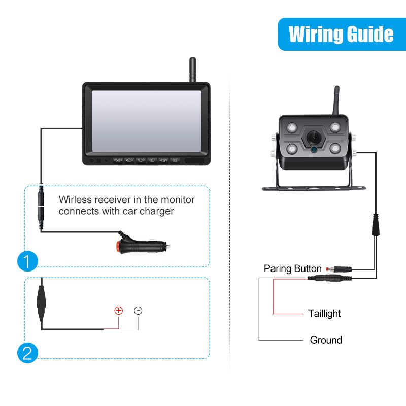 products/1316/kamera zaparkiranje.jpg - AHD WIRELESS SET - UNIVERZALNA LED PARKING KAMERA + MONITOR 7" (17.8cm.) + DVR (SNIMANJE NA SD KARTICI) - Xenon Svetla Beograd